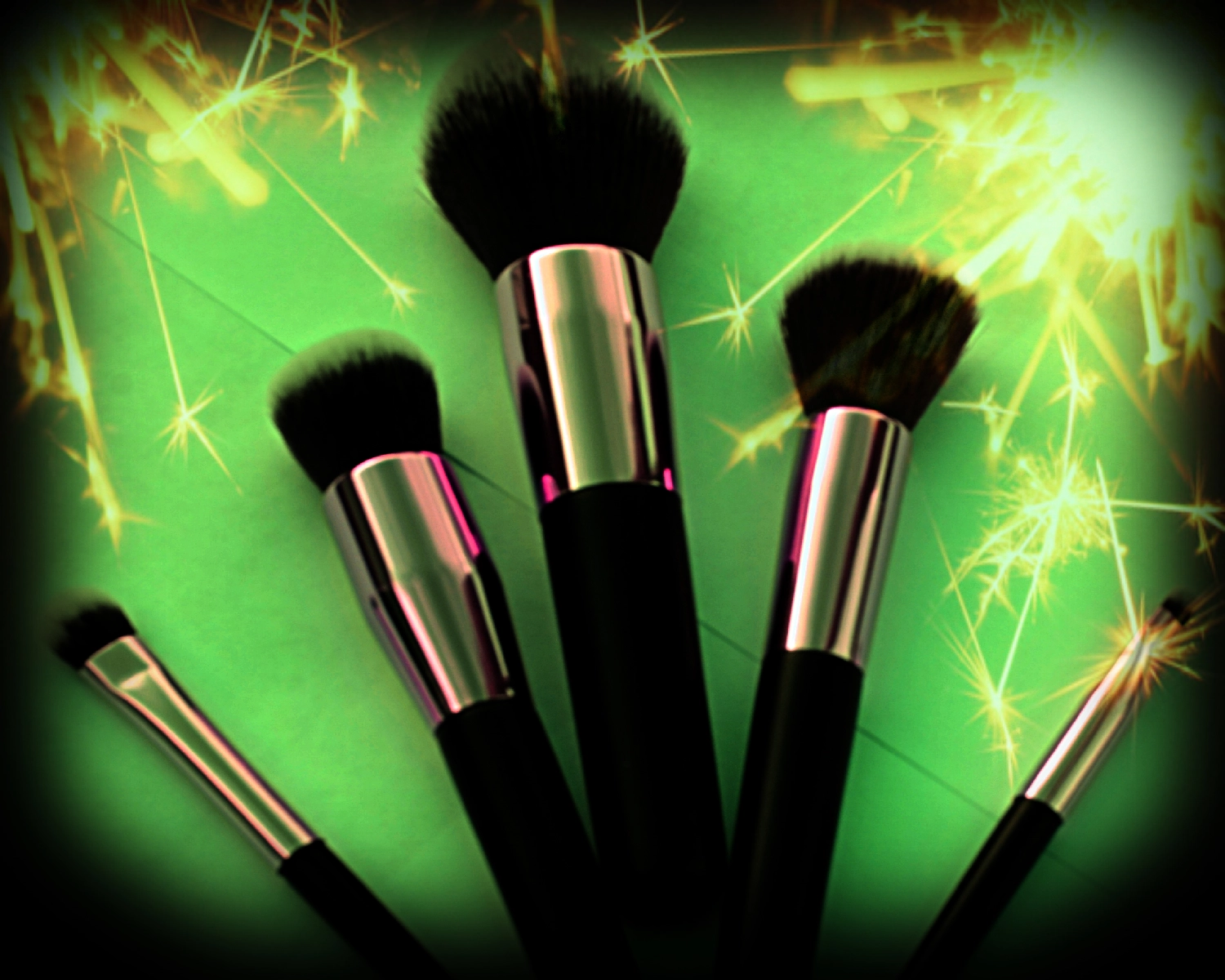 Lady Thulston's gold makeup brushes